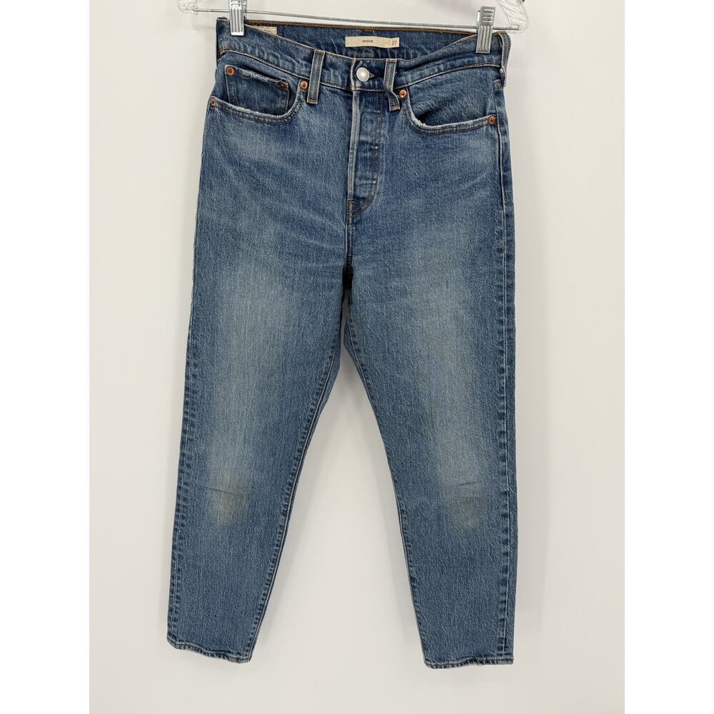 Levi's Premium Wedgie Straight Jeans Women W27 High Rise Button Fly Y2K School - Picture 2 of 5